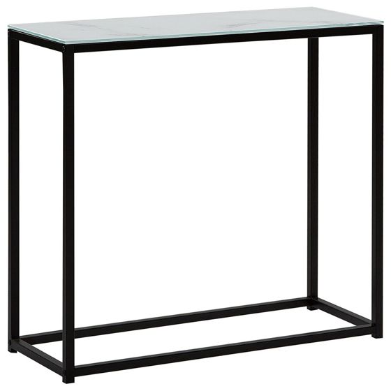 Konsolbord DELANO Hærdet glas Marmor/sort
