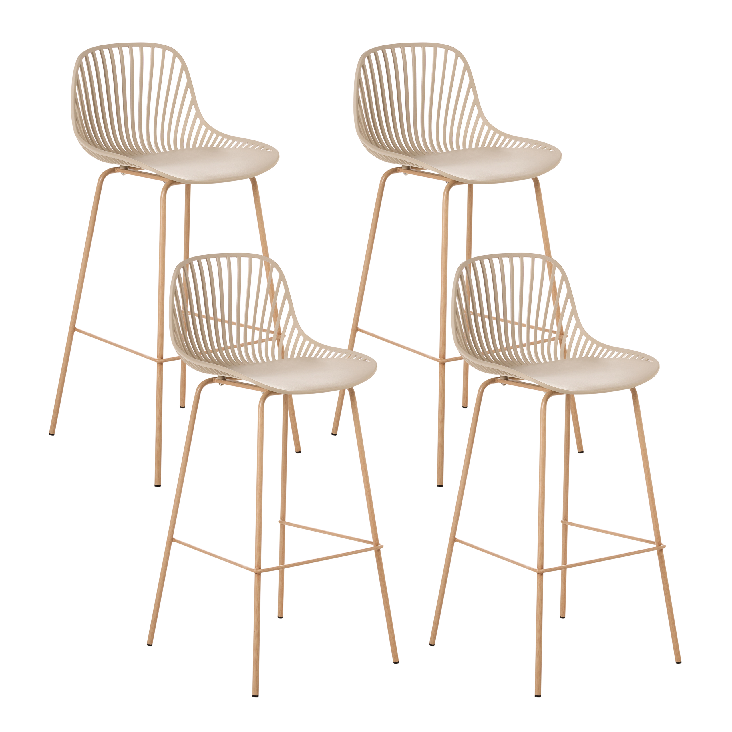Sæt med 4 barstole KLEVE Beige