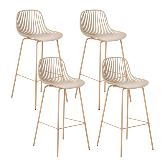 Sæt med 4 barstole KLEVE Beige