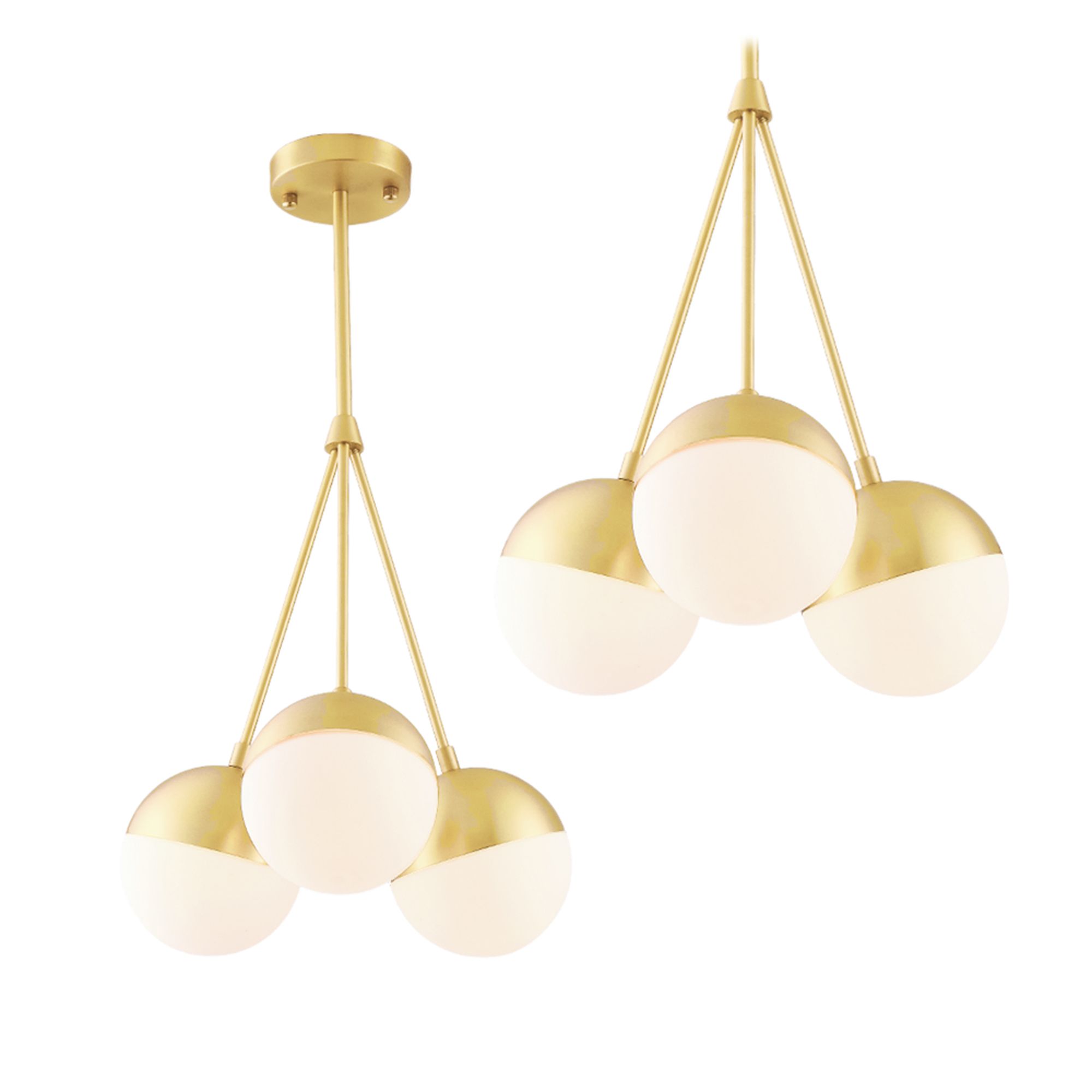 TOOLIGHT hængende loftlampe APP688-3CP Guld 35x15x85cm