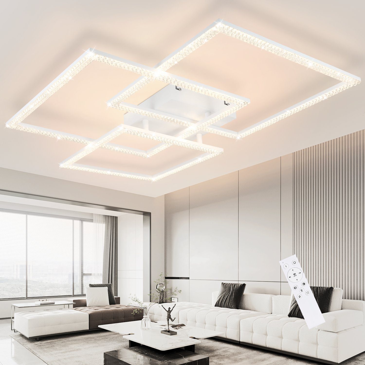 NETTLIFE LED - loftlampe til stuen, sort, 75 cm, justerbar, moderne krystallampe til soveværelset, indendørslampe