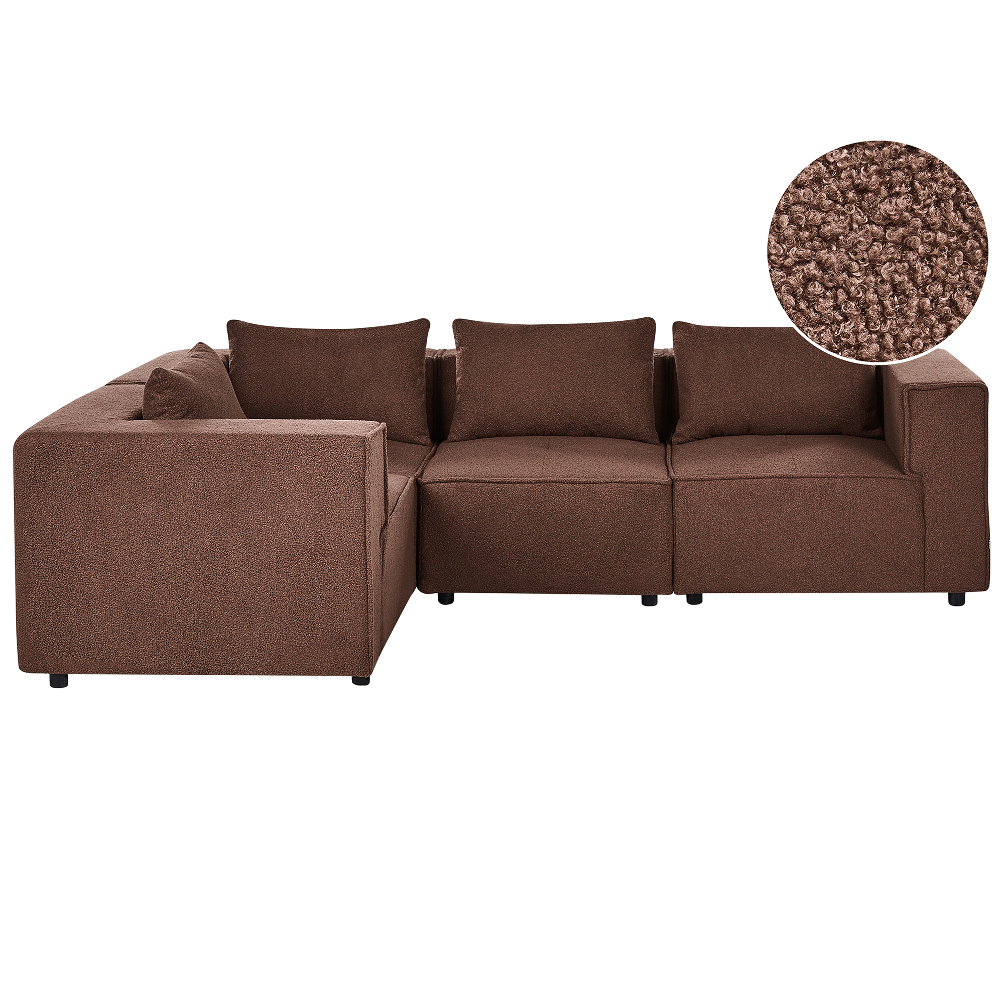 Hjørnesofa modul 4 personers AXEBO Boucle Brun Højrevendt