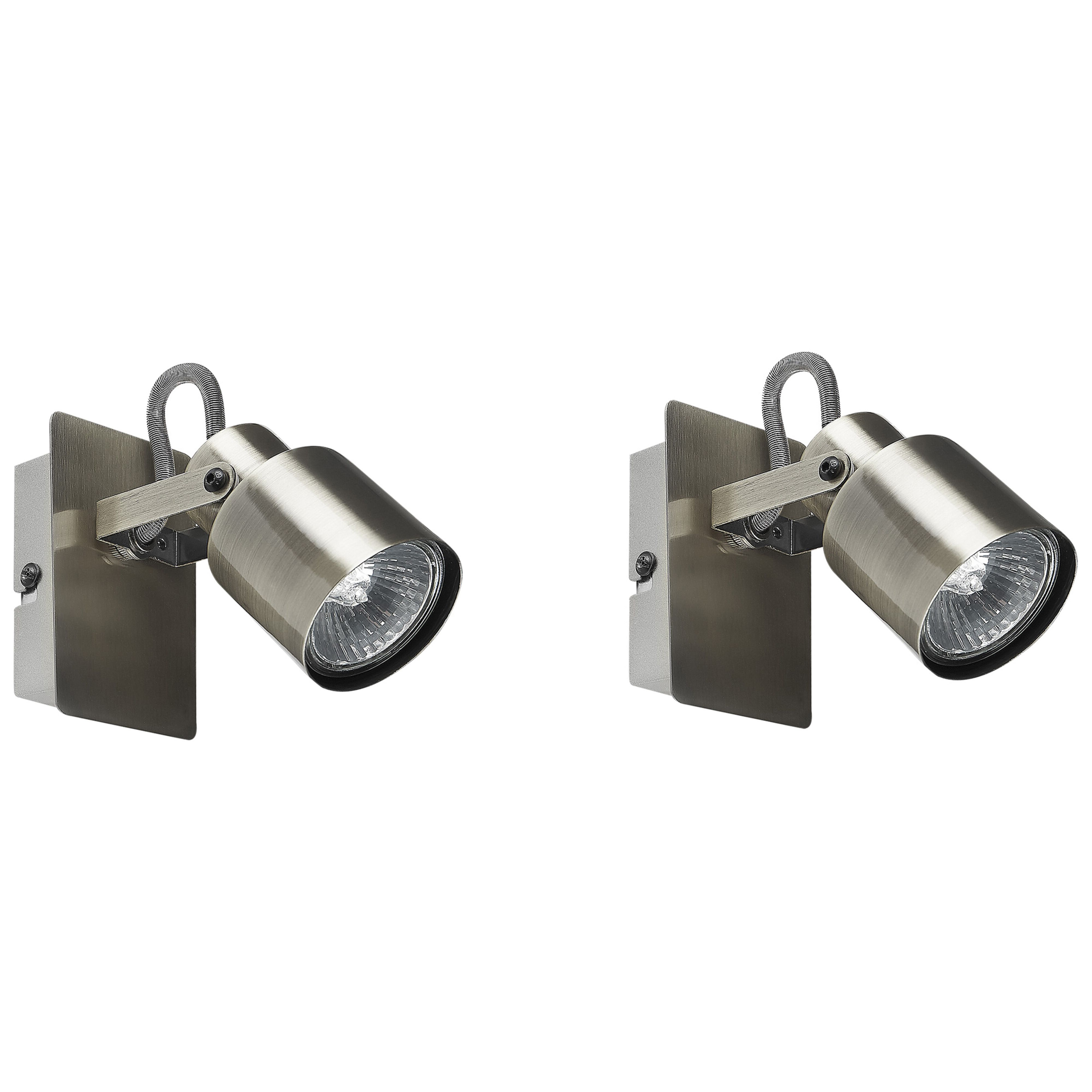 Sæt af 2 spotlight-lamper BONTE Justerbar Metal Sølv