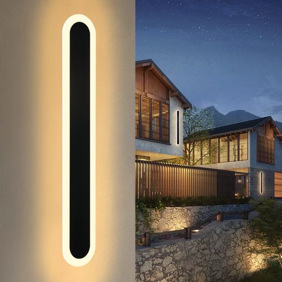 NETTLIFE LED væglampe udendørs væglampe 100 cm sort Villa udendørslampe IP65 vandtæt lang moderne 21W