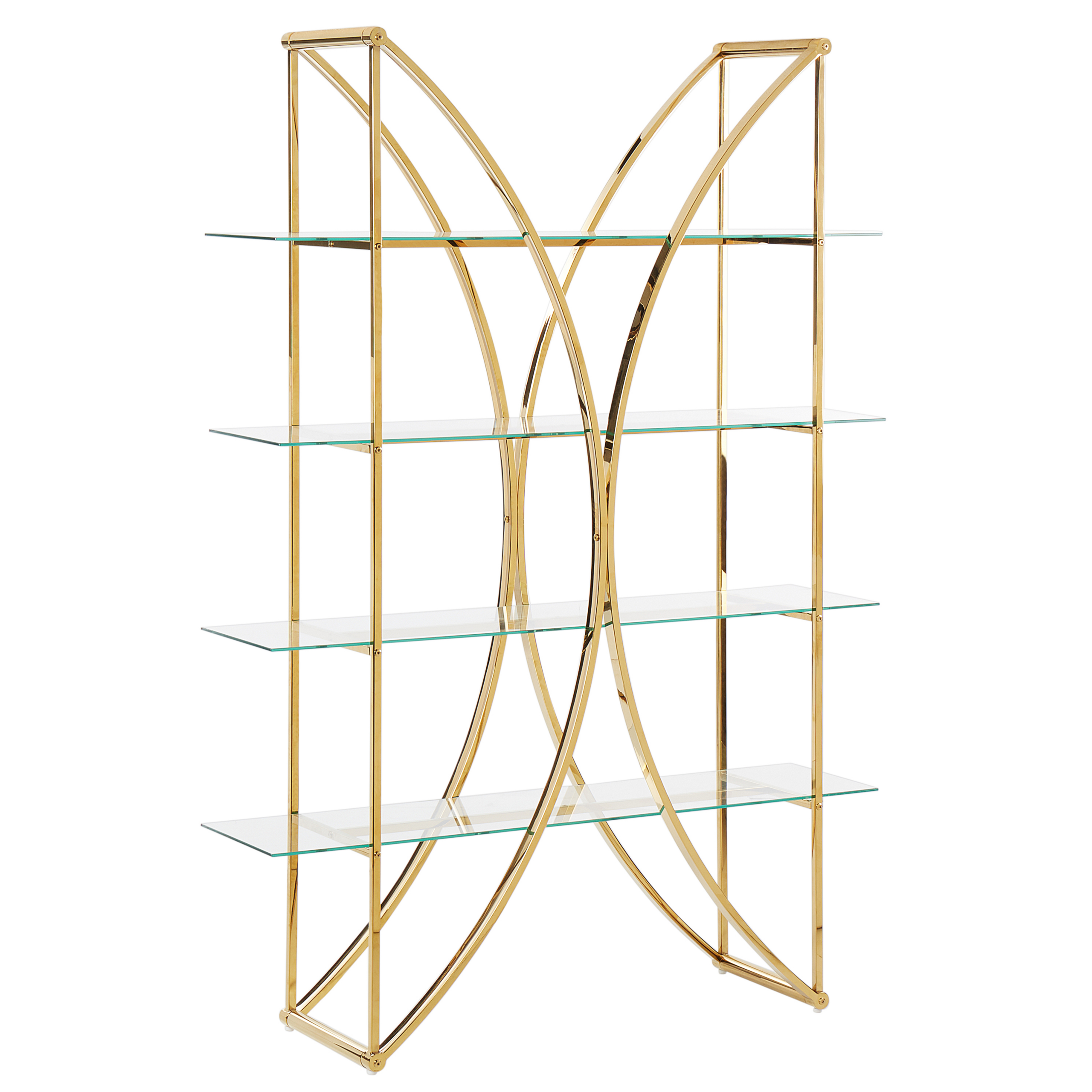 Opbevaringsskab med 4 hylder HOLLOW 175 cm Metal Guld