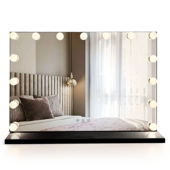 REA spejl HOLLYWOOD LED Sort 14x80x62cm
