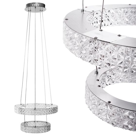 TOOLIGHT hængende loftlampe MS006-CP LED Krom 40,5x40,5x120cm
