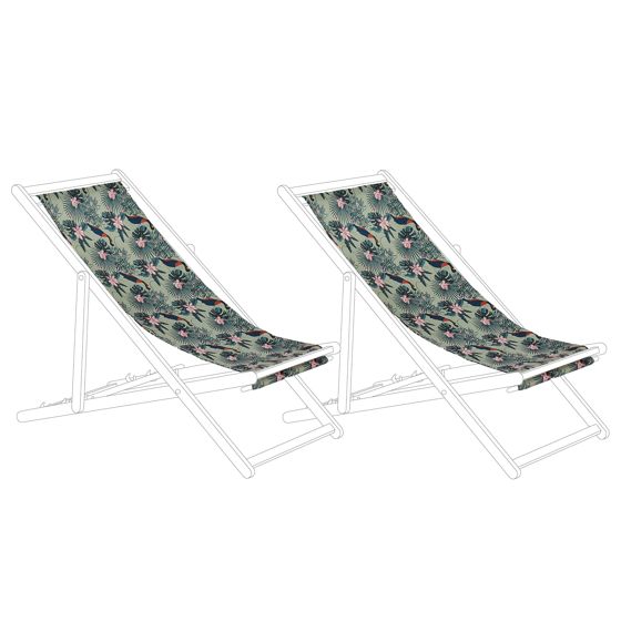 Sæt af 2 erstatningsbetræk til liggestol ANZIO/AVELLINO 113 x 44 cm Multifarvet