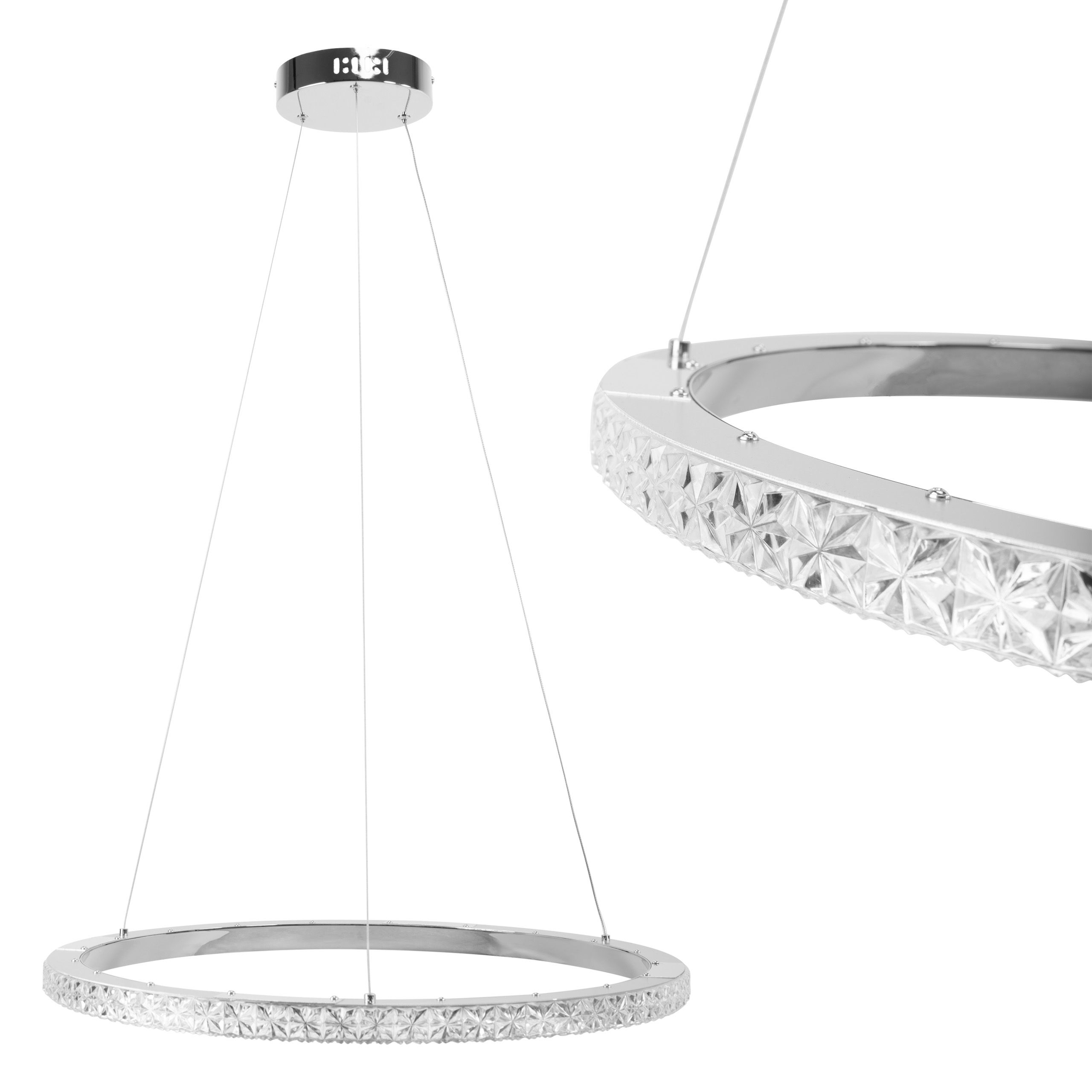 TOOLIGHT hængende loftlampe MS010-CP 59CM LED Krom 60x60x110cm