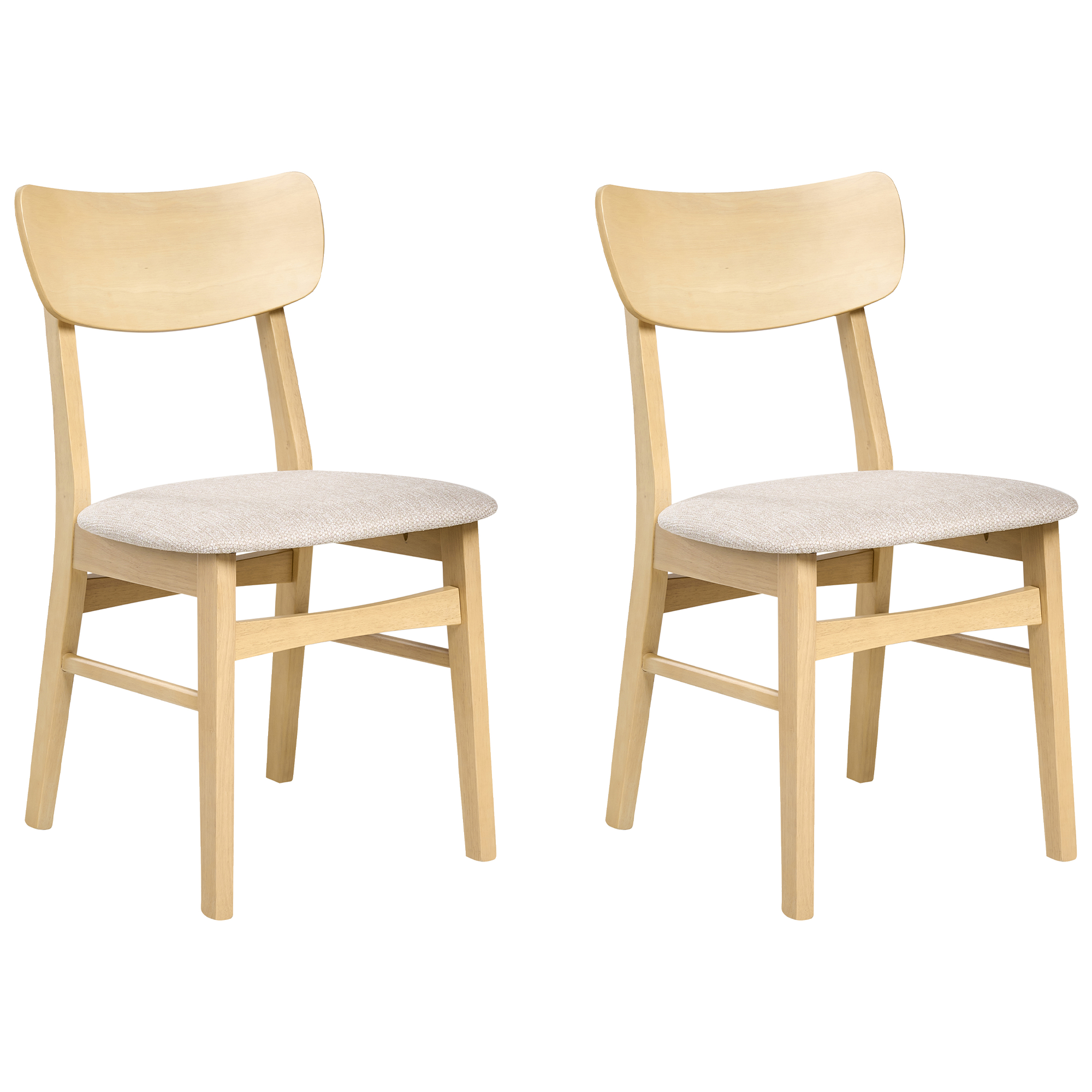 Sæt med 2 spisebordsstole ANOKA Træ Lysebrun/beige