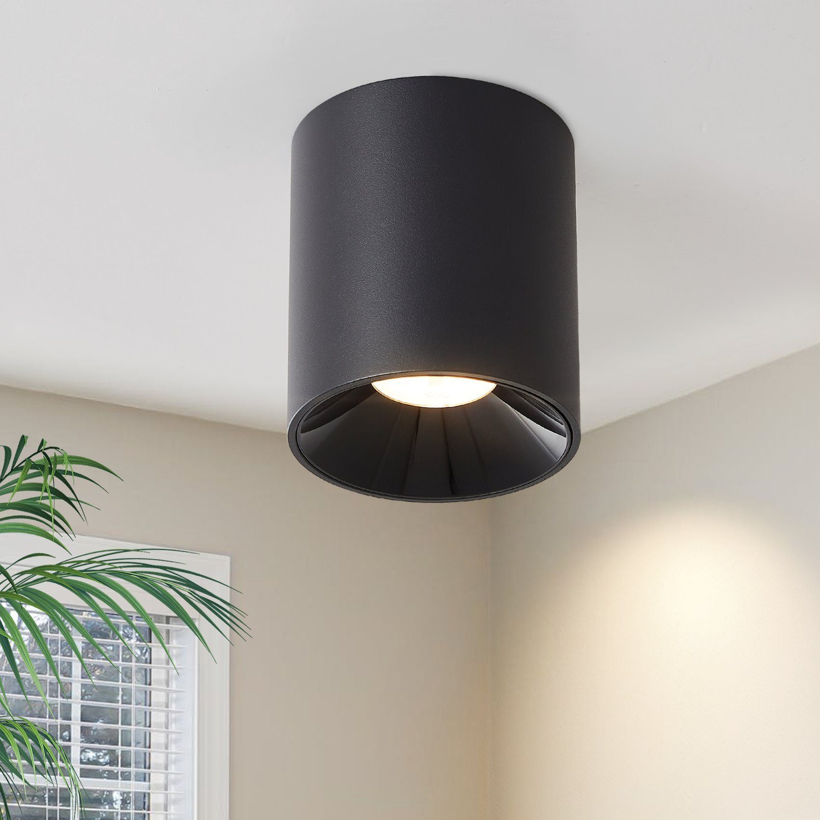 NETTLIFE loftspotlights loftspotlight overflademonteret sort LED overfladespotlight 7W rund overflademonteret køkken 3000K