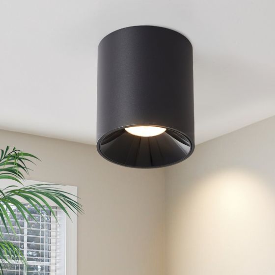 NETTLIFE loftspotlights loftspotlight overflademonteret sort LED overfladespotlight 7W rund overflademonteret køkken 3000K