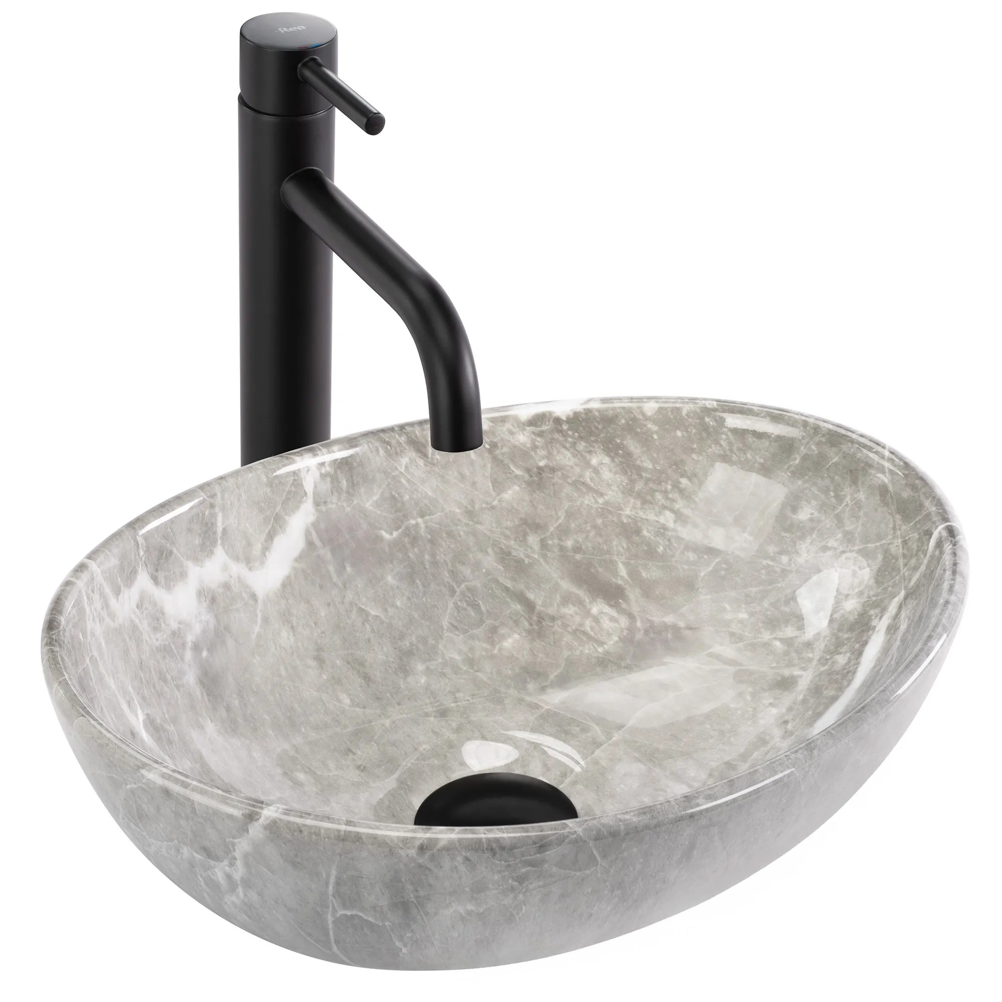 REA bordmonteret håndvask SOFIA MINI GRIGIO Grå, 35x26x12,5cm