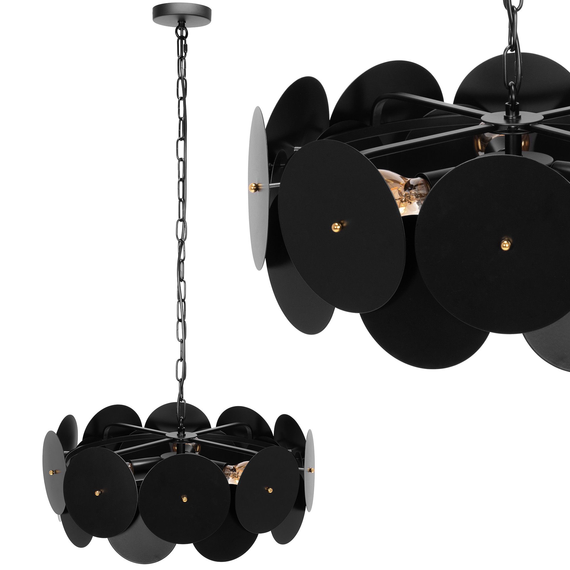 TOOLIGHT hængende loftlampe APP1307-CP Sort 18x50x18cm