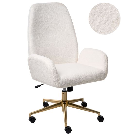 Kontorstol CLARE Boucle Hvid