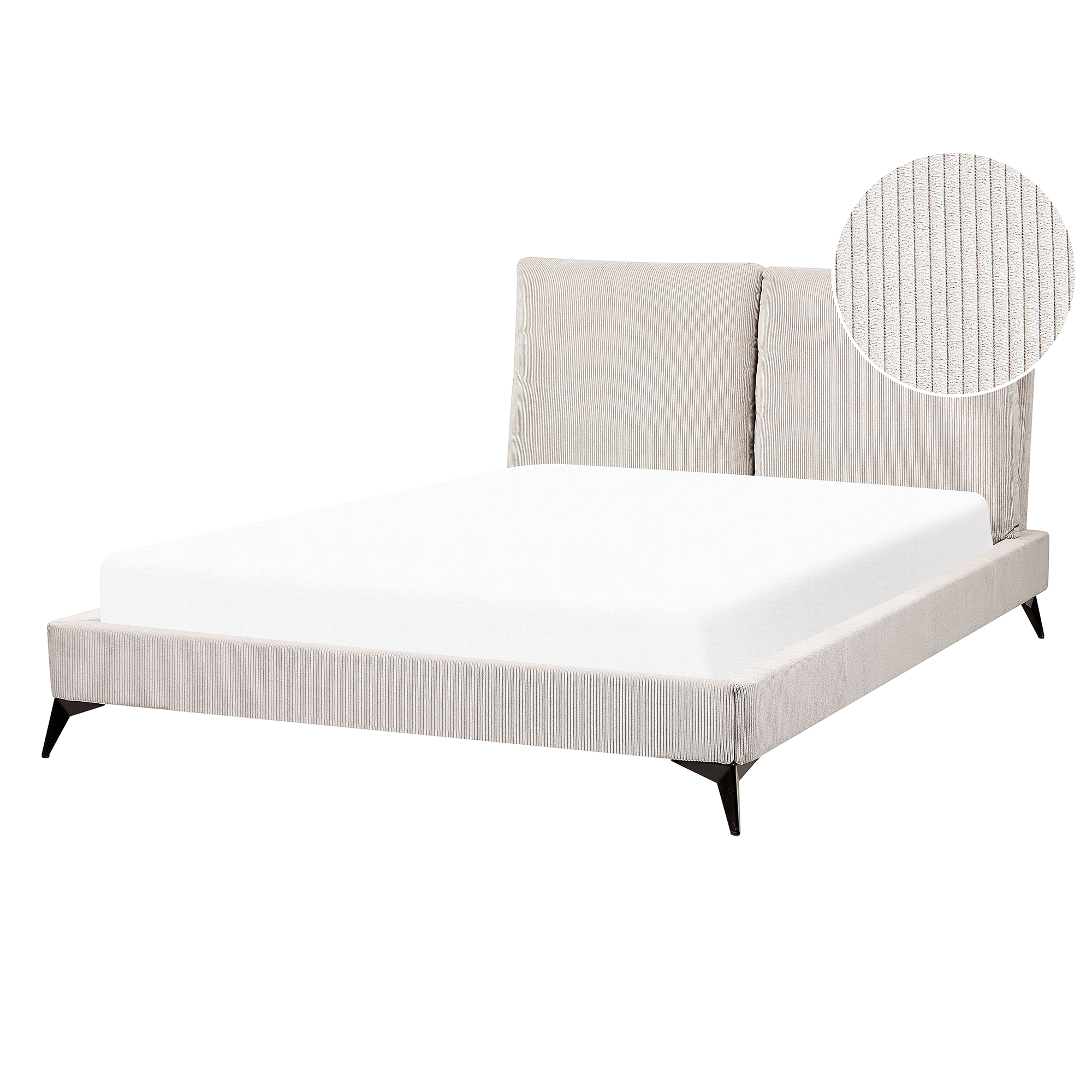 Seng Fløjl MELLE 140 x 200 cm Lys Beige