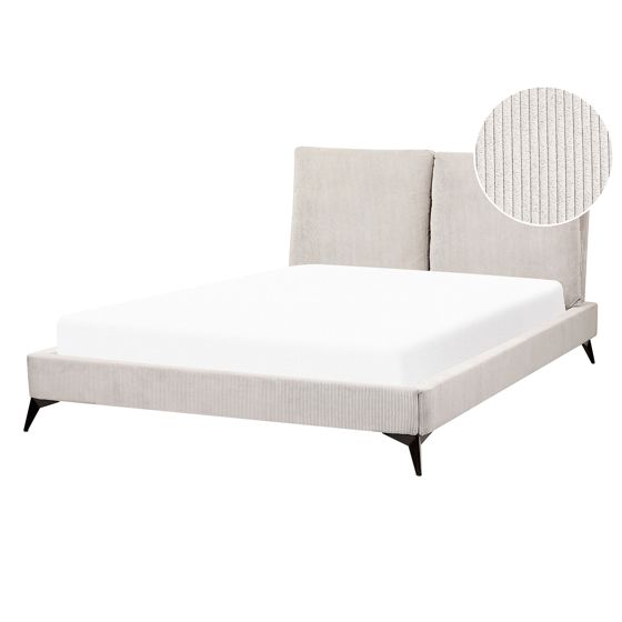 Seng Fløjl MELLE 140 x 200 cm Lys Beige