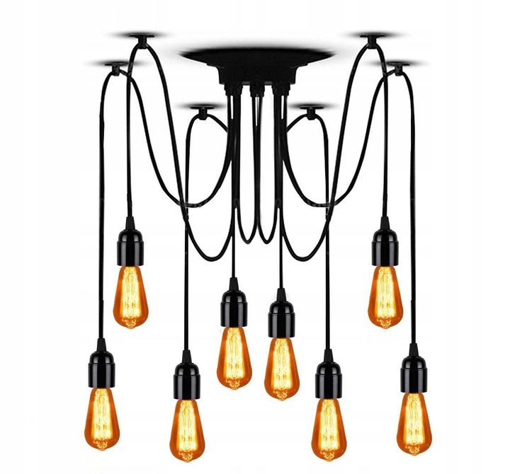 TOOLIGHT hængende loftlampe JDL-02 SPIDER 8 Sort 20x20x150cm
