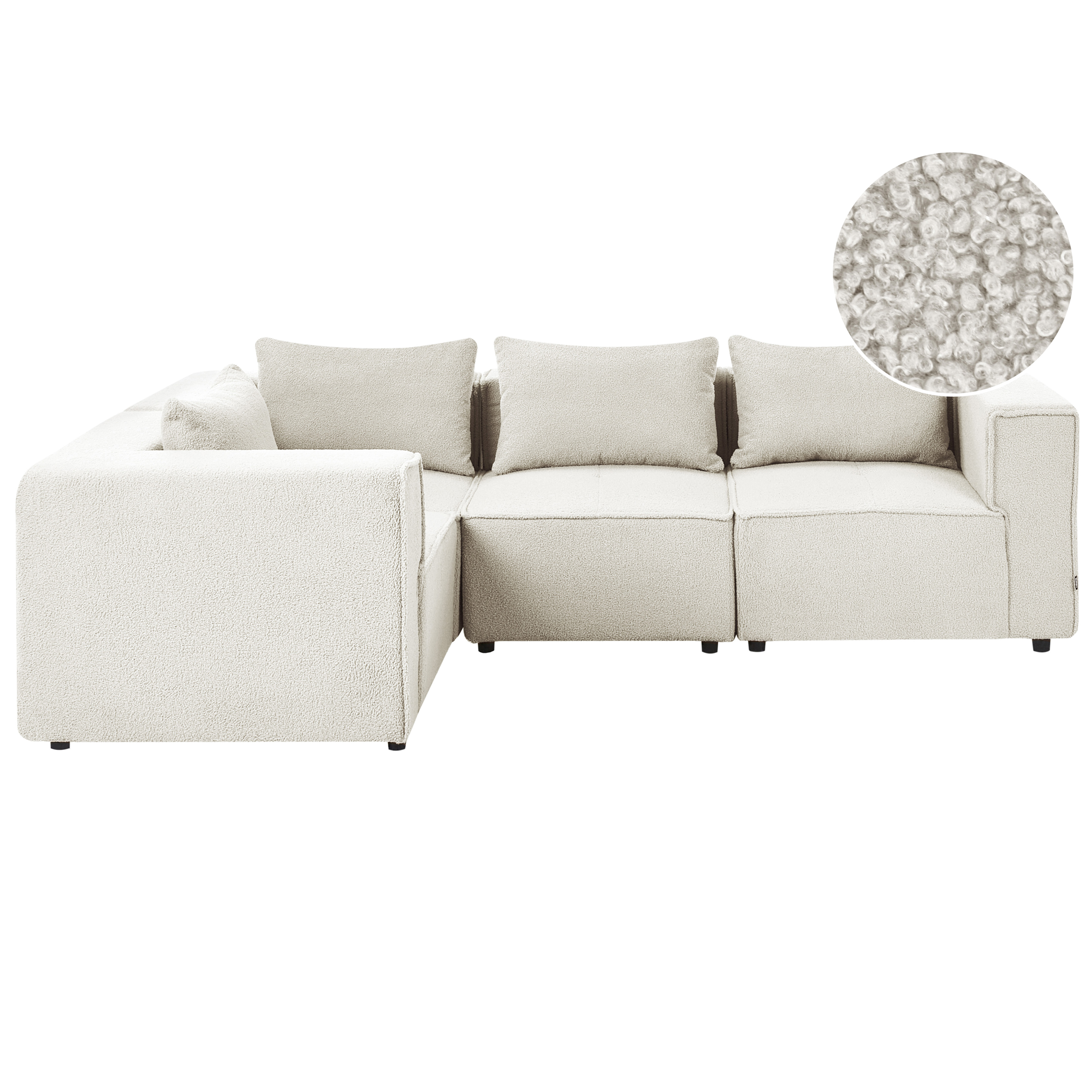 Hjørnesofa modul 4 personers AXEBO Boucle Cremehvid Højrevendt
