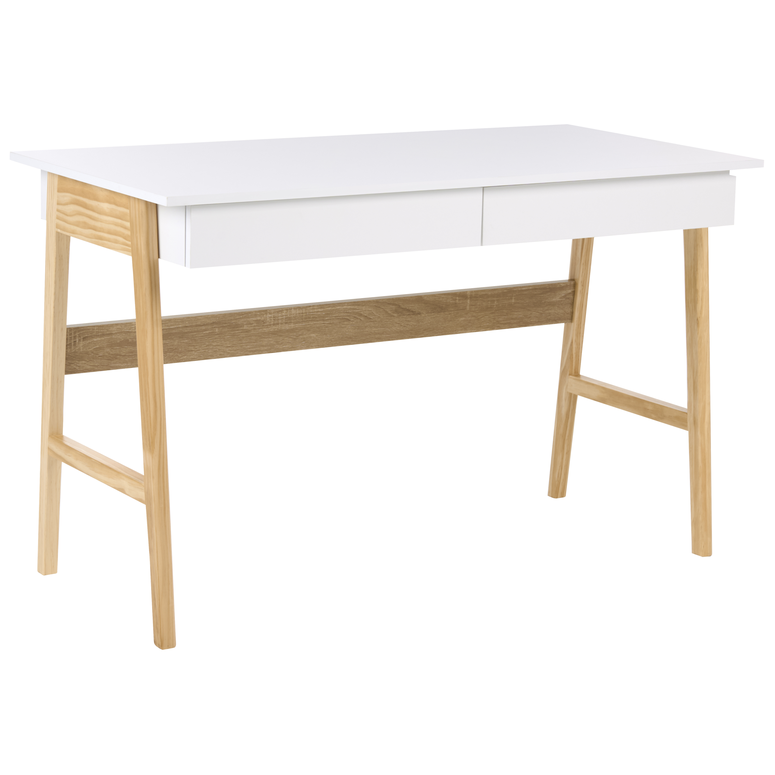 Skrivebord THESLAY 120 cm 60 cm Lysebrun/hvid