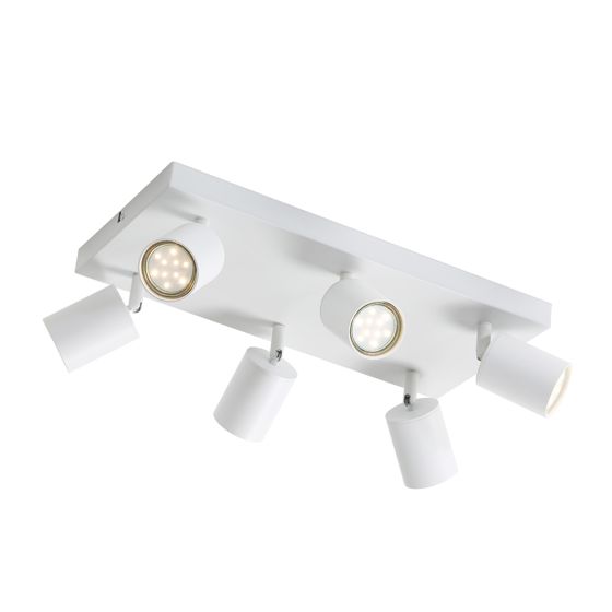 NETTLIFE loftspotlight med 6 lyskilder, hvidmetal