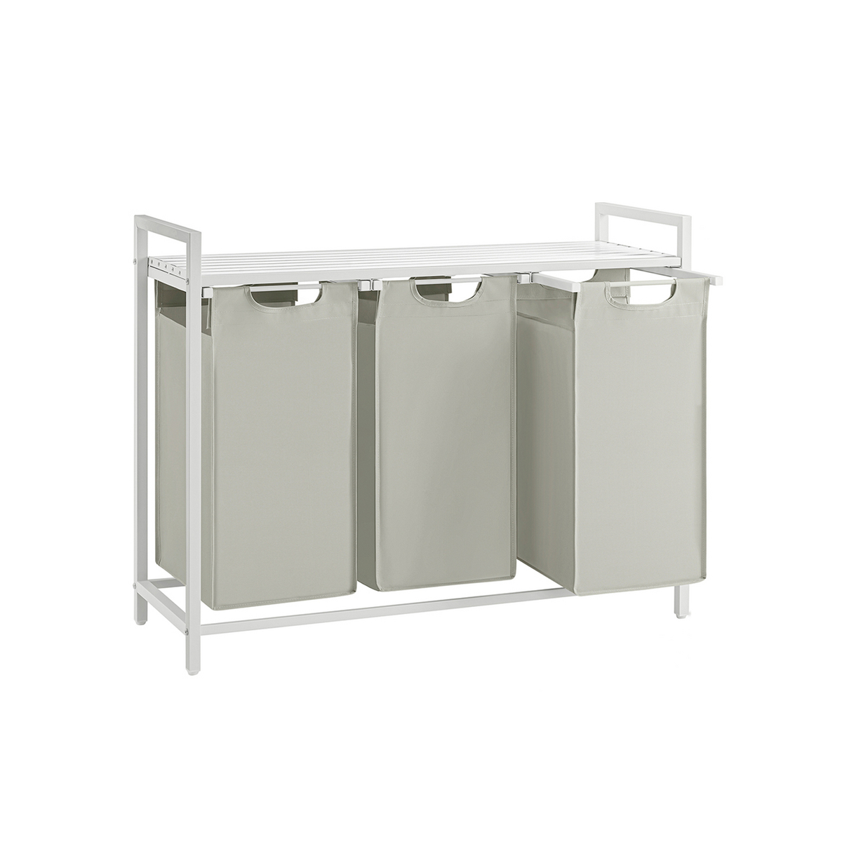 VASAGLE vasketøjssorterer, 3 rum, 3 × 38 L, 92.5 × 33 × 72 cm, BLH301