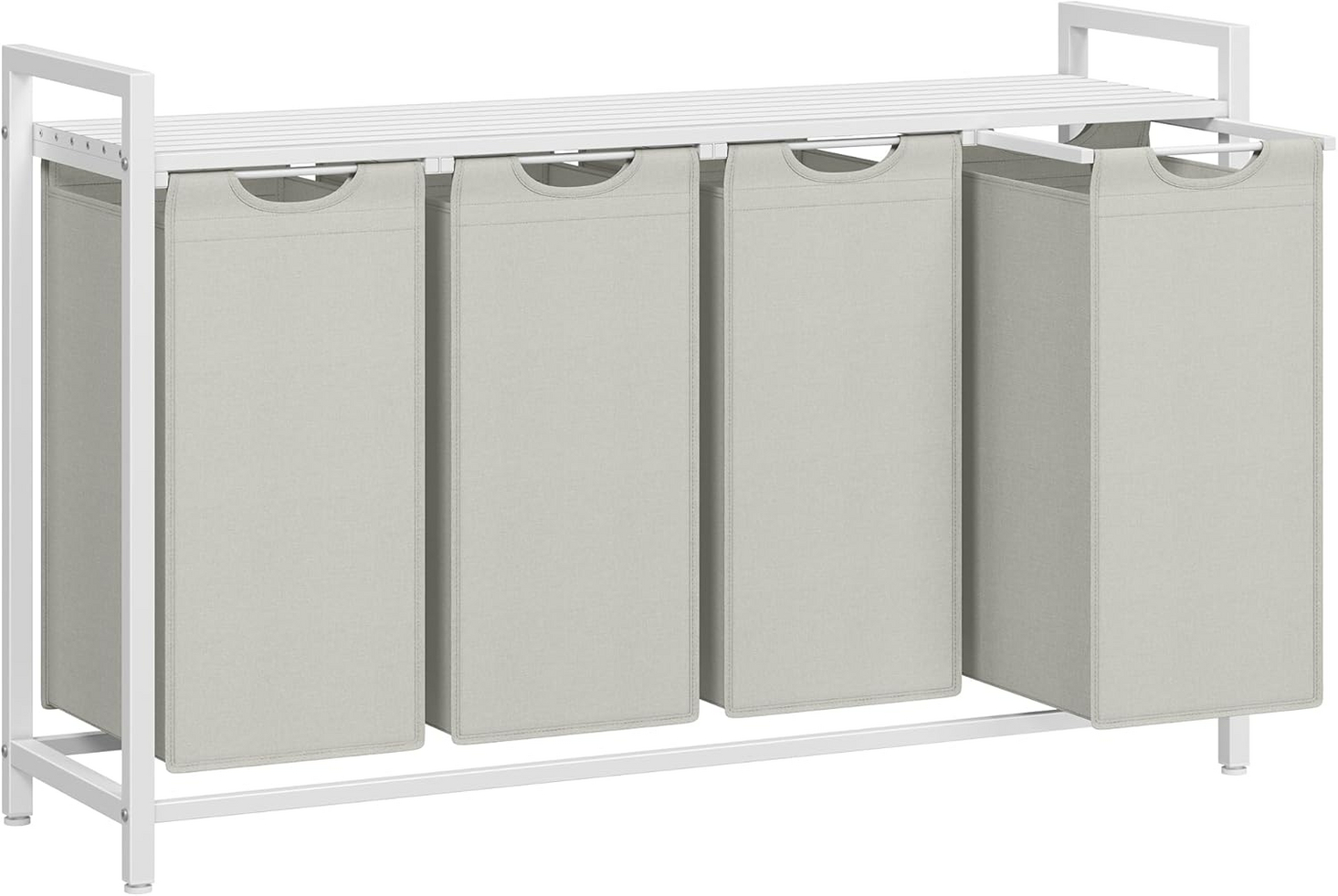 VASAGLE vasketøjssorterer, 4 rum, 4 × 40 L, 116 × 33 × 72 cm, BLH401