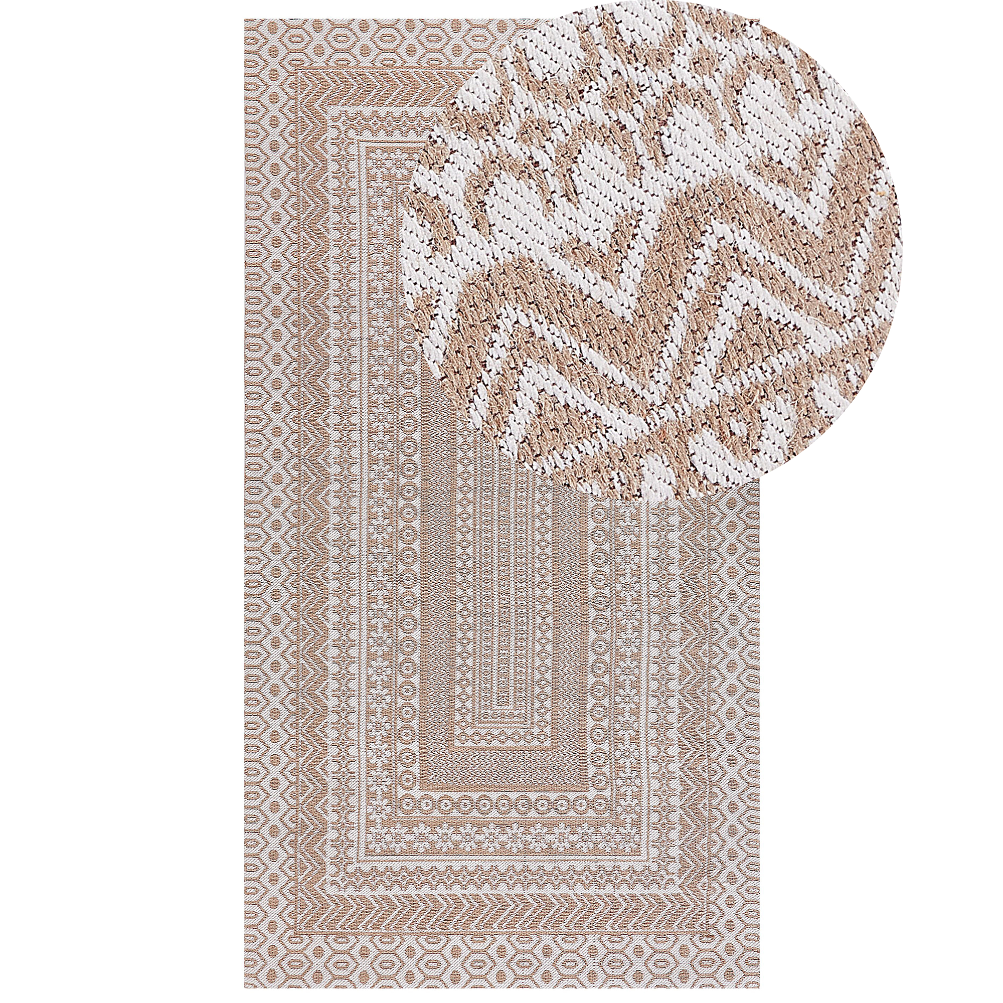 Gulvtæppe BAGLAR Hvid 80 x 150 cm Jute