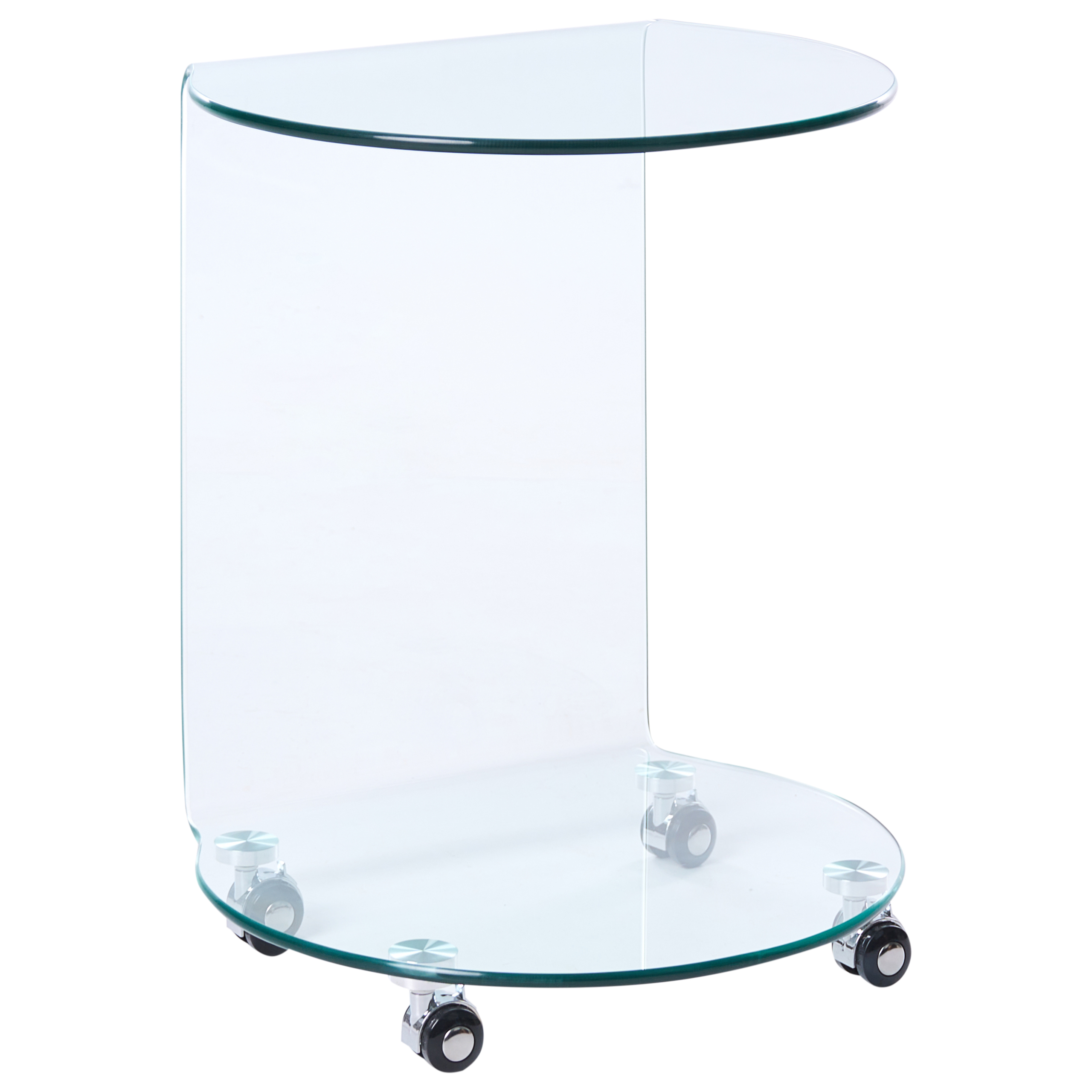 Bord MINTO med hjul Hærdet glas Transparent