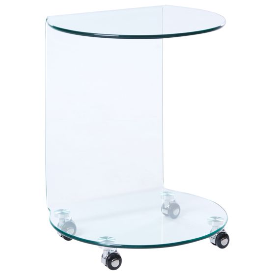 Bord MINTO med hjul Hærdet glas Transparent