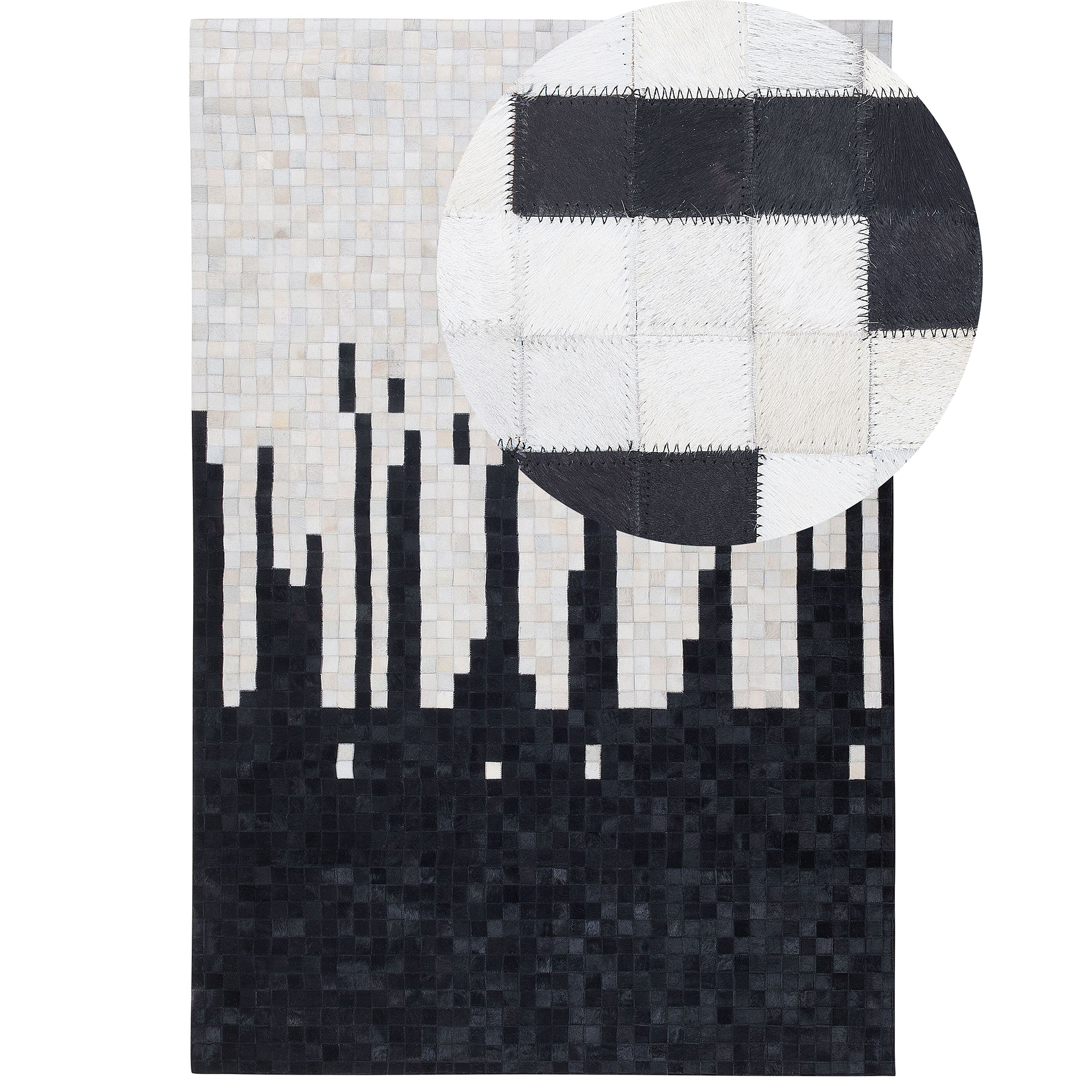 Gulvtæppe BOLU Sort 160 x 230 cm Ægte læder