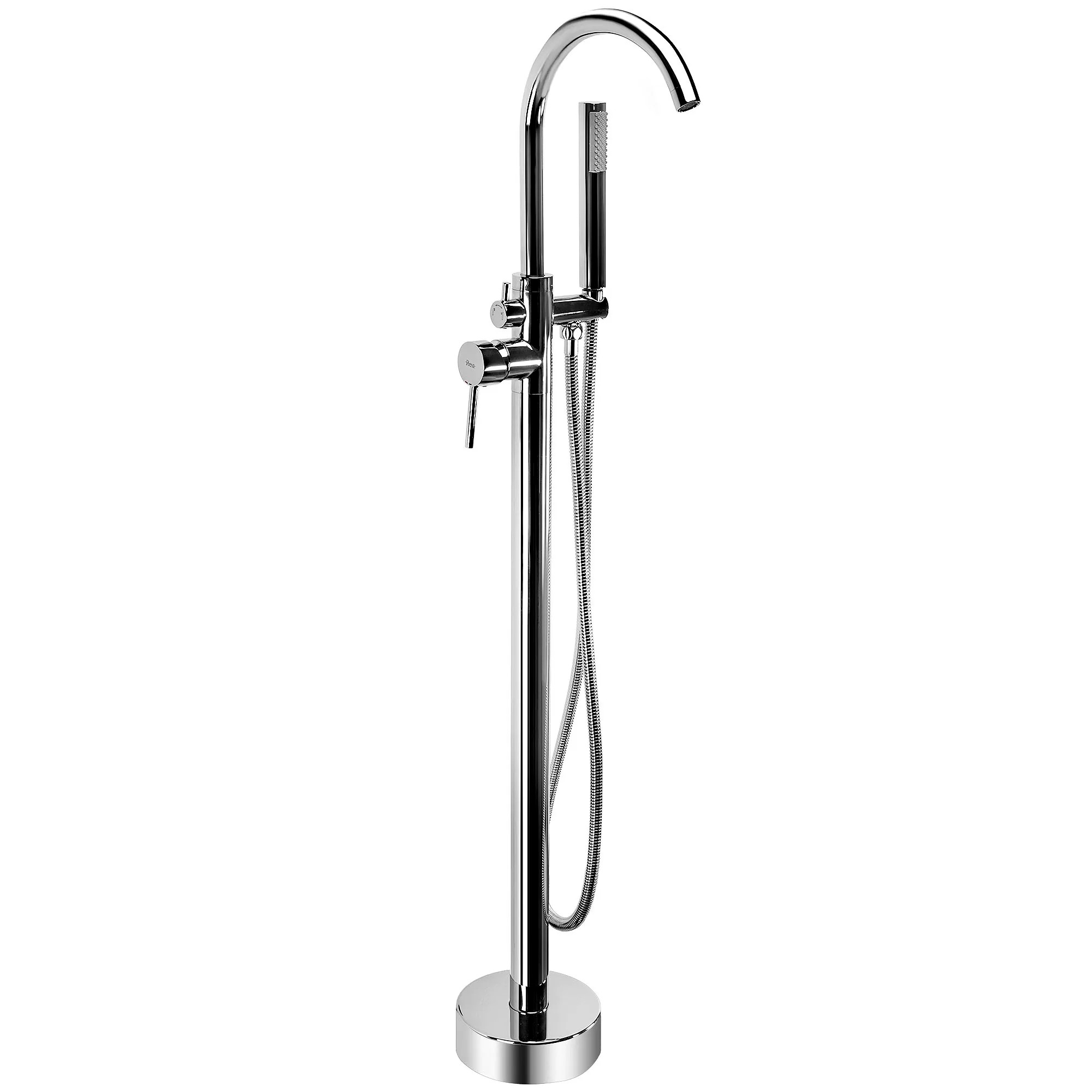 REA gulvmonteret badekarsarmatur Lungo Krom, 26x20,5x110,5cm