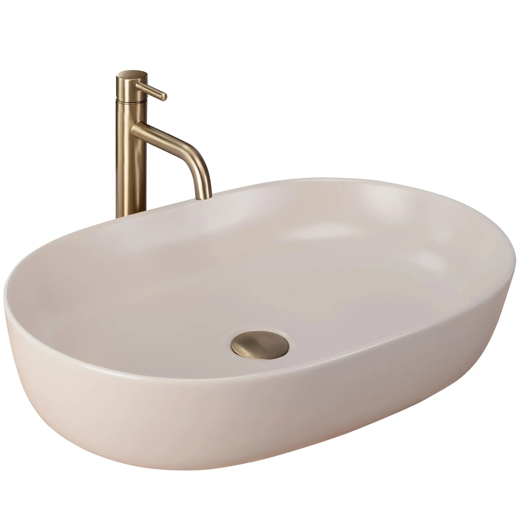 REA bordmonteret håndvask CLEO 61 Beige, 60,5x41x14cm