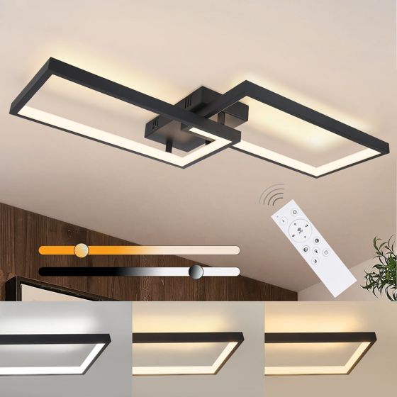 NETTLIFE dæmpbar, LED loftlampe med fjernbetjening, 40W, metal, moderne, soveværelse, lampe til køkken