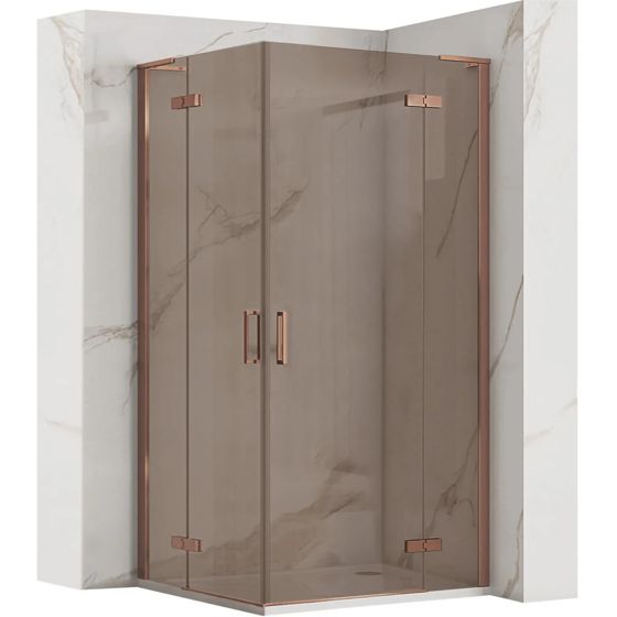 REA brusekabine Hugo Double 80x100 80x100 Børstet kobber, 100x80x200,5cm