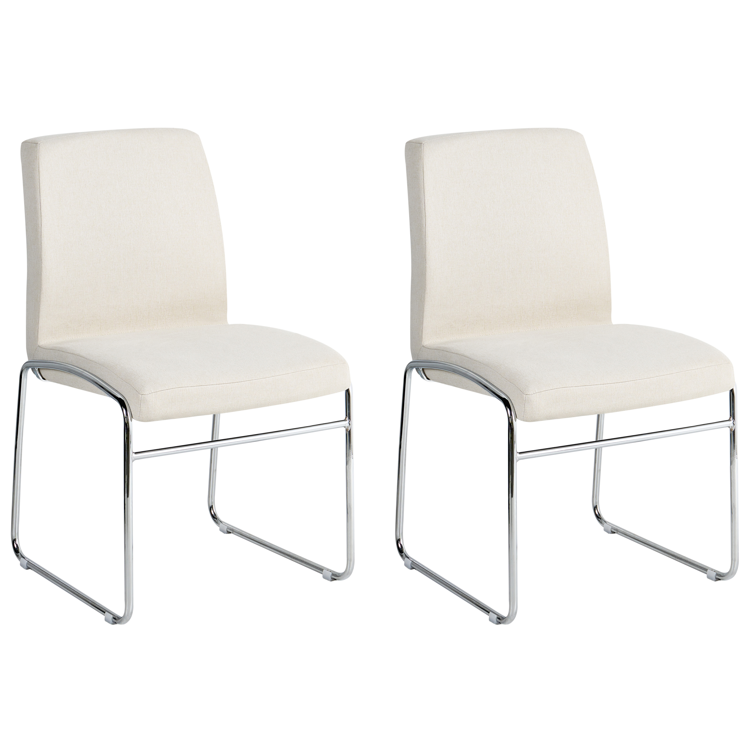 Sæt med 2 spisebordsstole LECCO Lys Beige