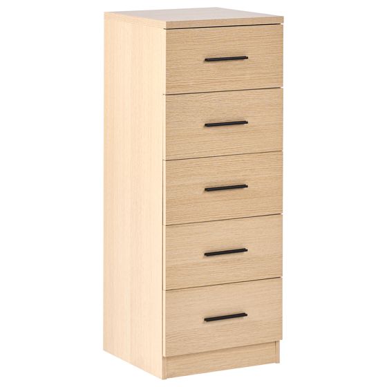 5 skuffers commode KITIMAT Lysebrun