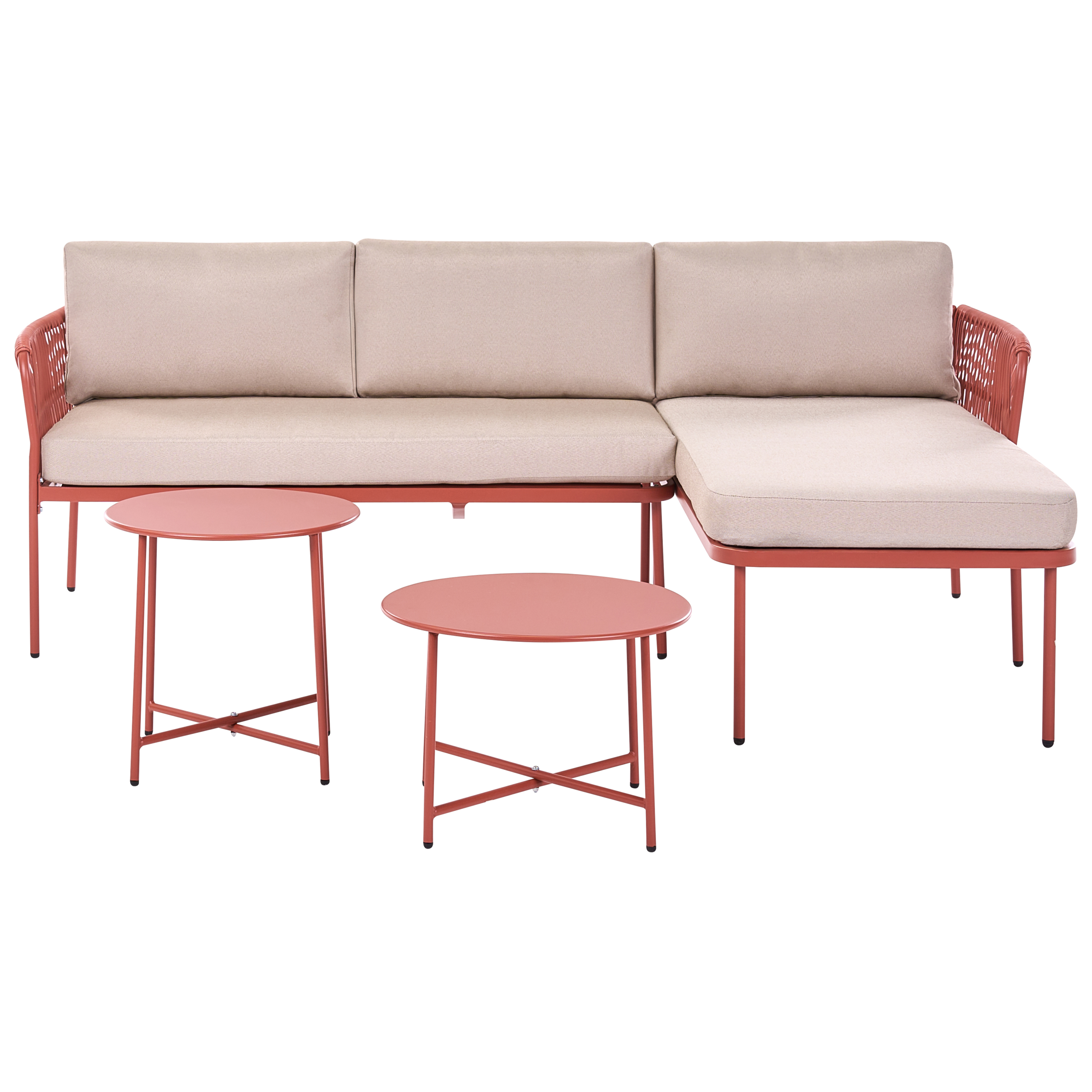 Have-hjørnesofa 3 personers ONZO med sofabord Metal Rød Venstrevendt
