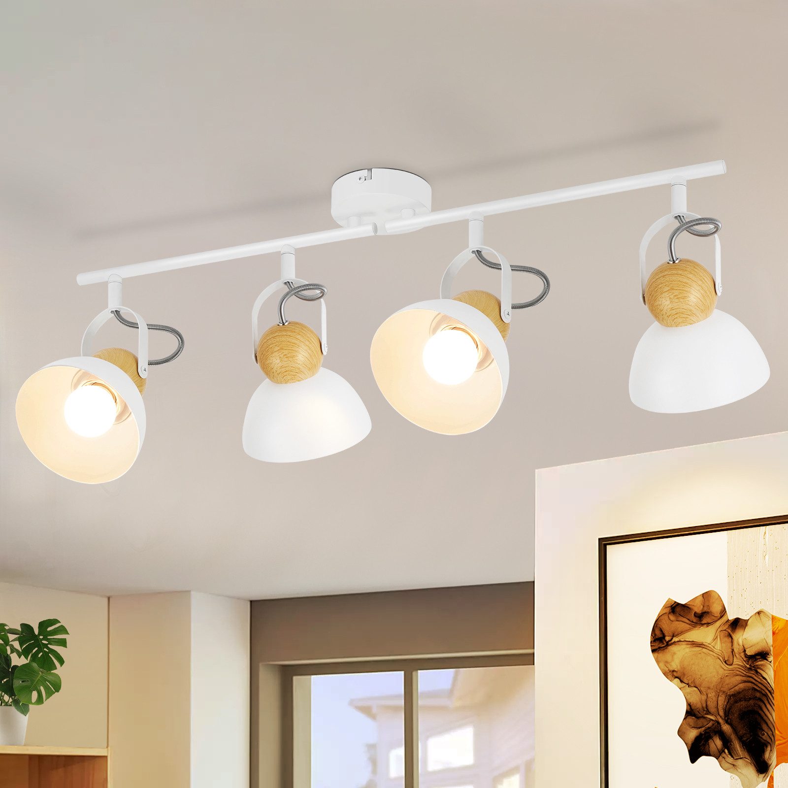 NETTLIFE Vintage sort loftspotlight E27 350° justerbar retro industriel metal entrélampe justerbar