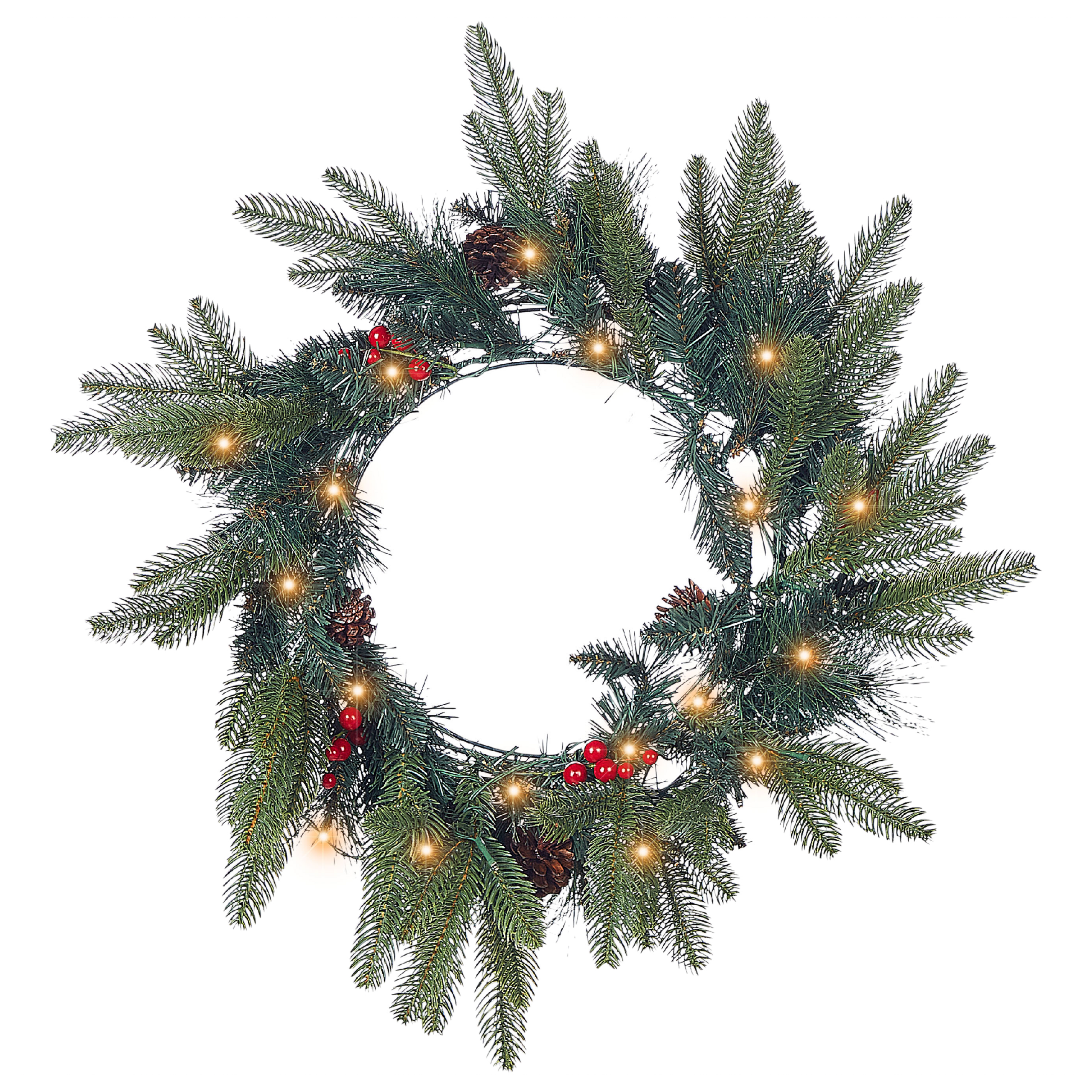 Julekrans LED WHITEHORN 50 cm Mørkegrøn
