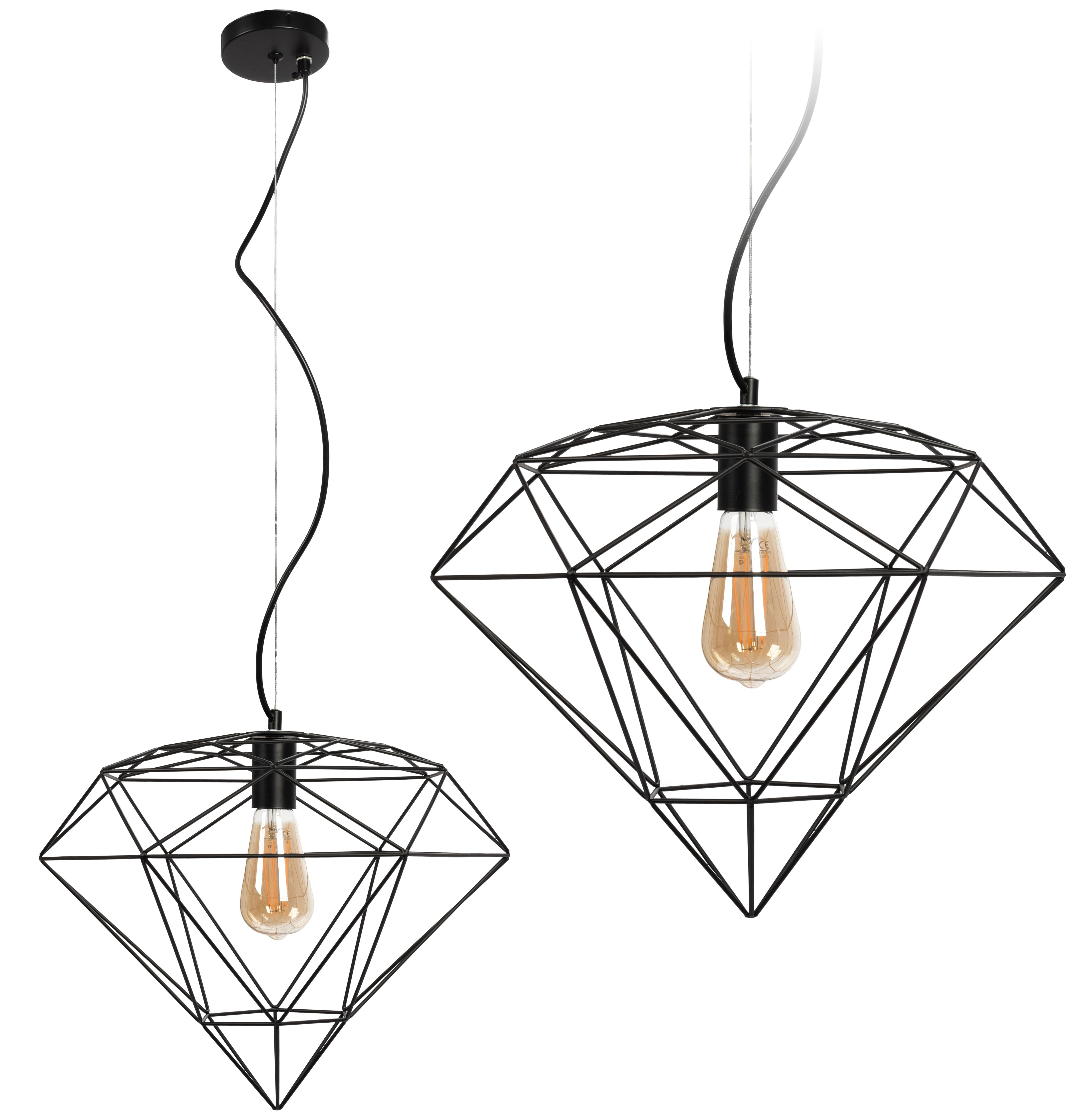 TOOLIGHT hængende loftlampe APP563-1CP Sort 35x40x80cm