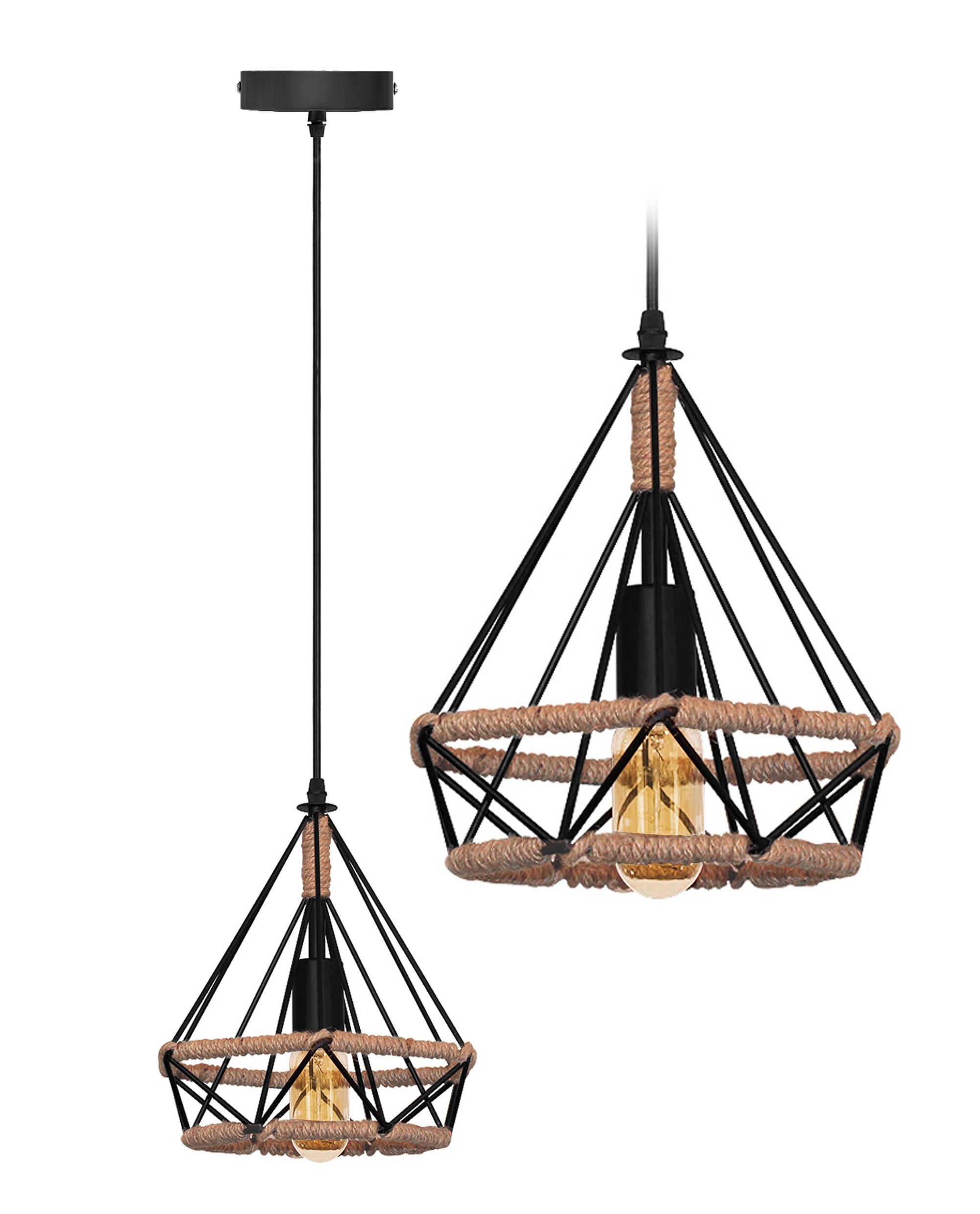 TOOLIGHT hængende loftlampe APP678-1CP LOFT BOHO Sort 25x25x25cm
