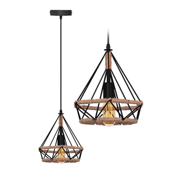 TOOLIGHT hængende loftlampe APP678-1CP LOFT BOHO Sort 25x25x25cm