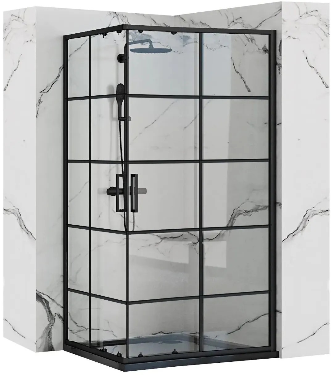 REA brusekabine CONCEPT 80x100 Sort, 80x100x190cm