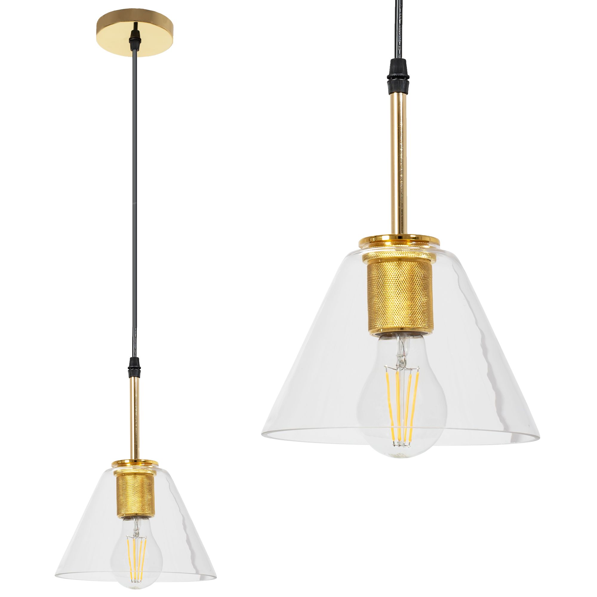 TOOLIGHT hængende loftlampe APP1179-1CP Guld 18,5x18,5x25cm