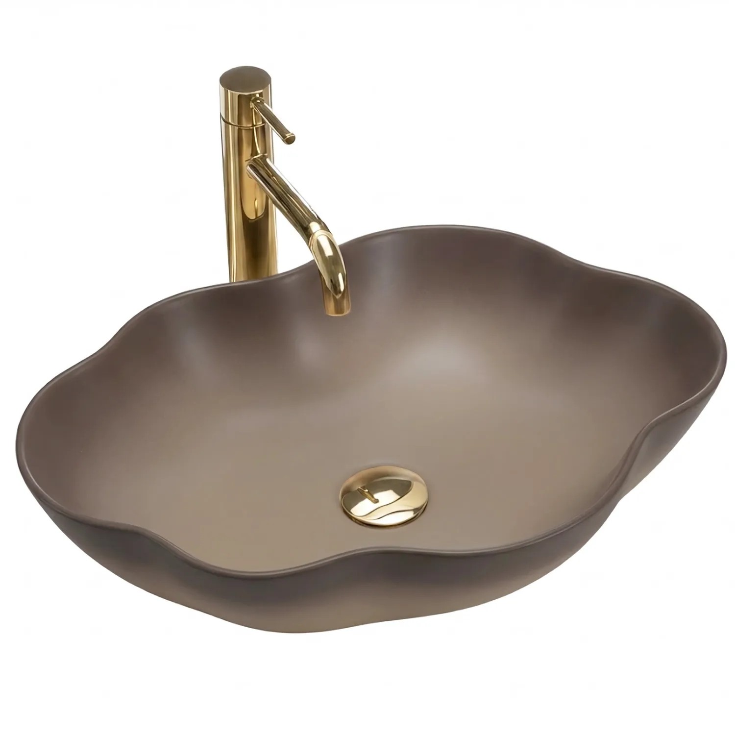 REA bordmonteret håndvask Pearl Ombre 48 Beige, 50,5x38x13,5cm