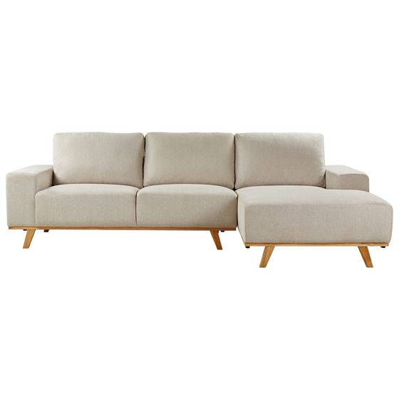 Hjørnesofa 3 personers NORA Lys Beige Venstrevendt