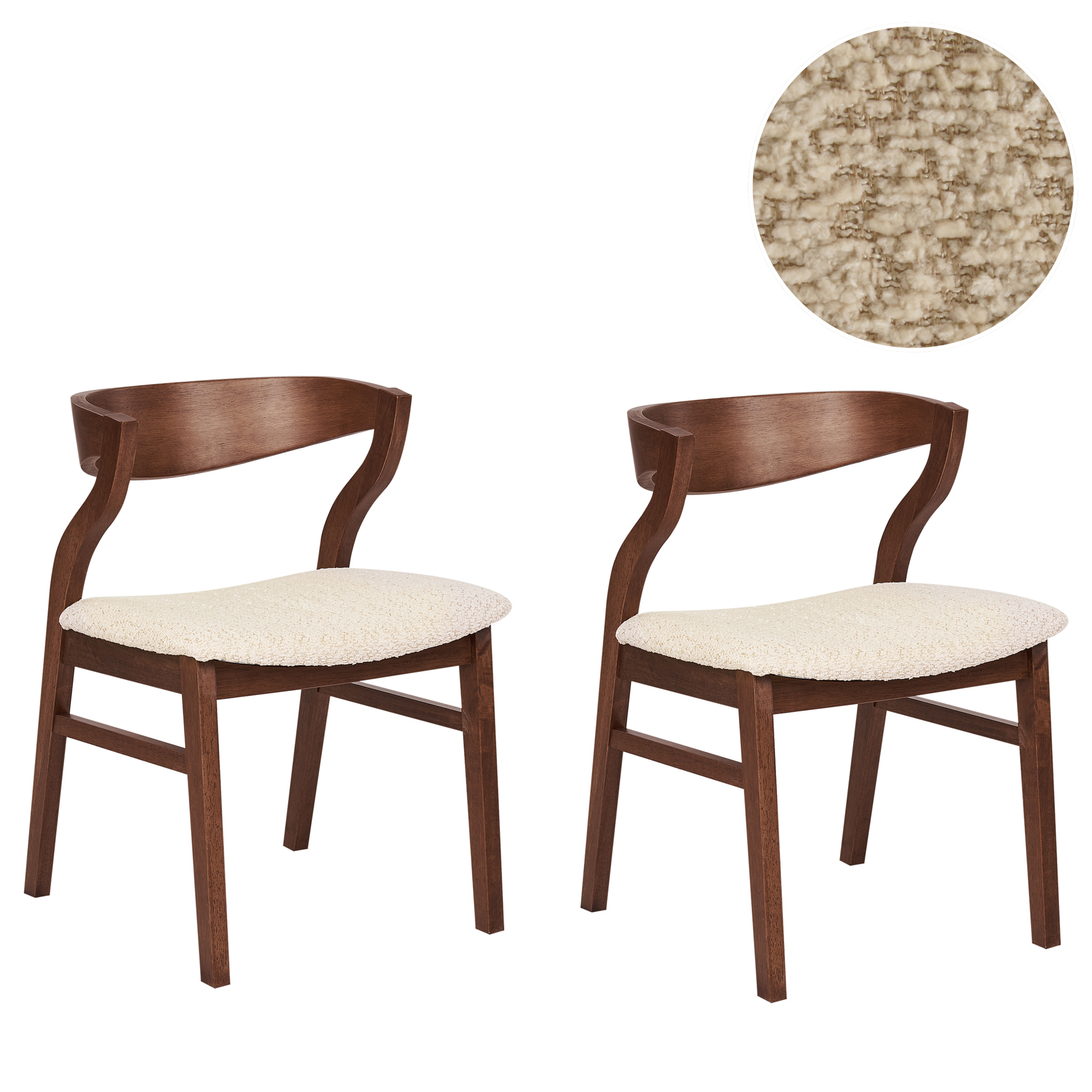 Sæt med 2 spisebordsstole MAROA Træ Lys Beige
