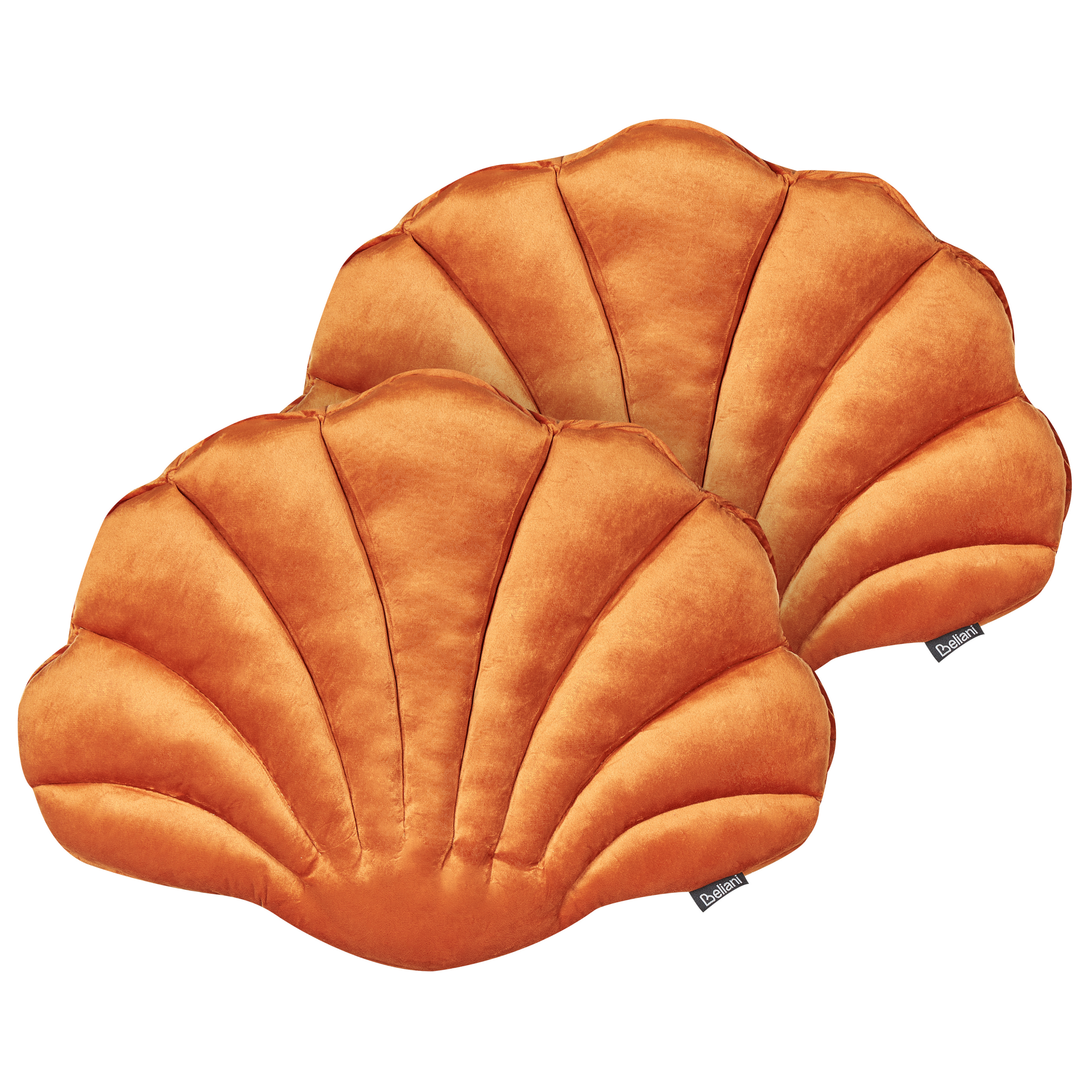 Sæt af 2 pyntepuder CONSOLIDA 47 x 35 cm Velour Orange Ensfarvet