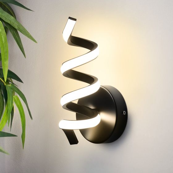 NETTLIFE moderne sort 7 W LED-væglampe til trapper, varm hvid, 3000 K